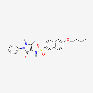 molecular formula C25H27N3O4S B7456607 6-butoxy-N-(1,5-dimethyl-3-oxo-2-phenyl-2,3-dihydro-1H-pyrazol-4-yl)naphthalene-2-sulfonamide 