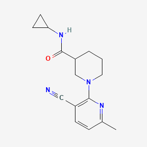 molecular formula C16H20N4O B7456609 1-(3-cyano-6-methylpyridin-2-yl)-N-cyclopropylpiperidine-3-carboxamide 