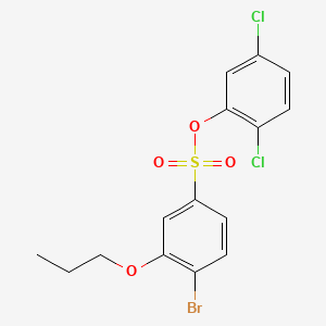 molecular formula C15H13BrCl2O4S B7456612 2,5-Dichlorophenyl 4-bromo-3-propoxybenzene-1-sulfonate 