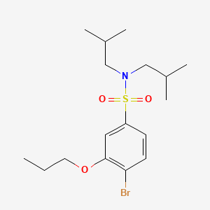 molecular formula C17H28BrNO3S B7456625 4-bromo-N,N-bis(2-methylpropyl)-3-propoxybenzene-1-sulfonamide 