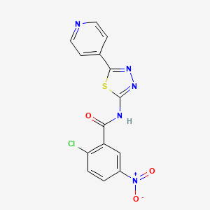 molecular formula C14H8ClN5O3S B7456631 2-chloro-5-nitro-N-[5-(pyridin-4-yl)-1,3,4-thiadiazol-2-yl]benzamide 