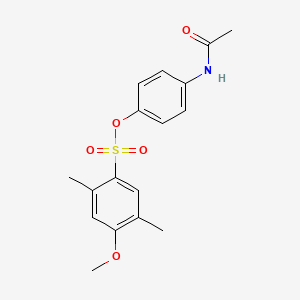 molecular formula C17H19NO5S B7456670 4-Acetamidophenyl 4-methoxy-2,5-dimethylbenzene-1-sulfonate 