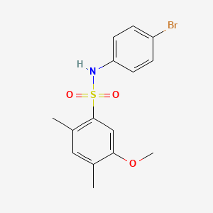 molecular formula C15H16BrNO3S B7456683 N-(4-bromophenyl)-5-methoxy-2,4-dimethylbenzene-1-sulfonamide 