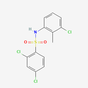 molecular formula C13H10Cl3NO2S B7456685 2,4-dichloro-N-(3-chloro-2-methylphenyl)benzene-1-sulfonamide 