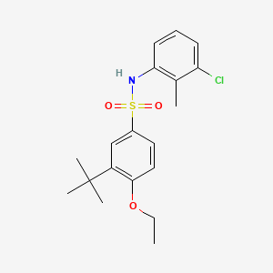 molecular formula C19H24ClNO3S B7456702 3-tert-butyl-N-(3-chloro-2-methylphenyl)-4-ethoxybenzene-1-sulfonamide 