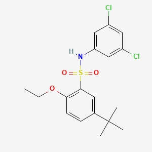 molecular formula C18H21Cl2NO3S B7456712 5-tert-butyl-N-(3,5-dichlorophenyl)-2-ethoxybenzene-1-sulfonamide 