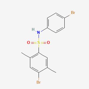 molecular formula C14H13Br2NO2S B7456720 4-bromo-N-(4-bromophenyl)-2,5-dimethylbenzene-1-sulfonamide 