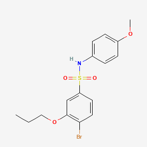 molecular formula C16H18BrNO4S B7456724 4-bromo-N-(4-methoxyphenyl)-3-propoxybenzene-1-sulfonamide 