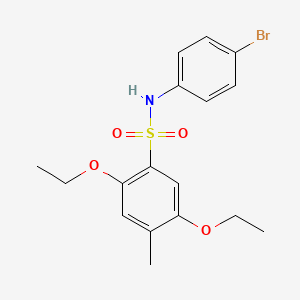molecular formula C17H20BrNO4S B7456728 N-(4-bromophenyl)-2,5-diethoxy-4-methylbenzene-1-sulfonamide 