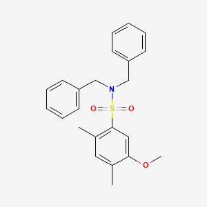 molecular formula C23H25NO3S B7456736 N,N-dibenzyl-5-methoxy-2,4-dimethylbenzene-1-sulfonamide 