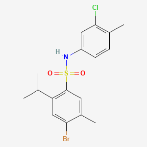 molecular formula C17H19BrClNO2S B7456738 4-bromo-N-(3-chloro-4-methylphenyl)-5-methyl-2-(propan-2-yl)benzene-1-sulfonamide 