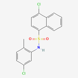 molecular formula C17H13Cl2NO2S B7456752 4-chloro-N-(5-chloro-2-methylphenyl)naphthalene-1-sulfonamide 