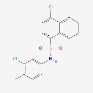 molecular formula C17H13Cl2NO2S B7456766 4-chloro-N-(3-chloro-4-methylphenyl)naphthalene-1-sulfonamide 