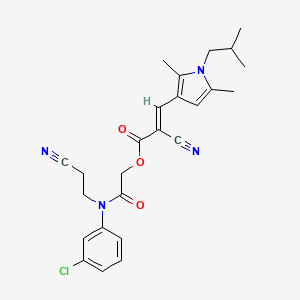 molecular formula C25H27ClN4O3 B7456782 [2-[3-chloro-N-(2-cyanoethyl)anilino]-2-oxoethyl] (E)-2-cyano-3-[2,5-dimethyl-1-(2-methylpropyl)pyrrol-3-yl]prop-2-enoate 