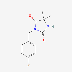 molecular formula C12H13BrN2O2 B7456787 3-(4-Bromo-benzyl)-5,5-dimethyl-imidazolidine-2,4-dione 