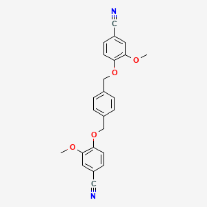 molecular formula C24H20N2O4 B7456792 4-[[4-[(4-Cyano-2-methoxyphenoxy)methyl]phenyl]methoxy]-3-methoxybenzonitrile 