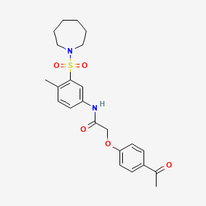 molecular formula C23H28N2O5S B7456801 2-(4-acetylphenoxy)-N-[3-(azepan-1-ylsulfonyl)-4-methylphenyl]acetamide 