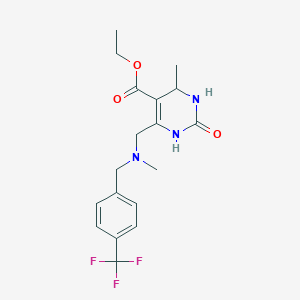 molecular formula C18H22F3N3O3 B7456835 ethyl 4-methyl-6-[[methyl-[[4-(trifluoromethyl)phenyl]methyl]amino]methyl]-2-oxo-3,4-dihydro-1H-pyrimidine-5-carboxylate 
