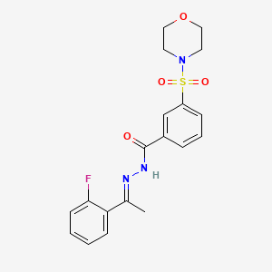 molecular formula C19H20FN3O4S B7456842 N-[(E)-1-(2-fluorophenyl)ethylideneamino]-3-morpholin-4-ylsulfonylbenzamide 