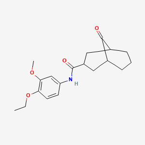 molecular formula C19H25NO4 B7456854 N-(4-ethoxy-3-methoxyphenyl)-9-oxobicyclo[3.3.1]nonane-3-carboxamide 