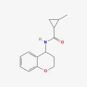 molecular formula C14H17NO2 B7456864 N-(3,4-dihydro-2H-chromen-4-yl)-2-methylcyclopropane-1-carboxamide 