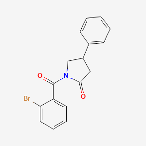molecular formula C17H14BrNO2 B7456898 1-(2-Bromobenzoyl)-4-phenylpyrrolidin-2-one 