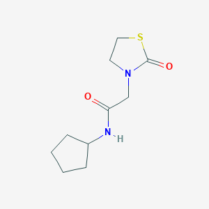 molecular formula C10H16N2O2S B7456931 N-cyclopentyl-2-(2-oxo-1,3-thiazolidin-3-yl)acetamide 