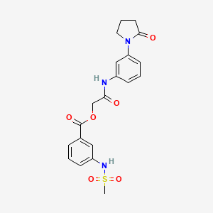 molecular formula C20H21N3O6S B7456945 2-Oxo-2-((3-(2-oxopyrrolidin-1-yl)phenyl)amino)ethyl 3-(methylsulfonamido)benzoate 