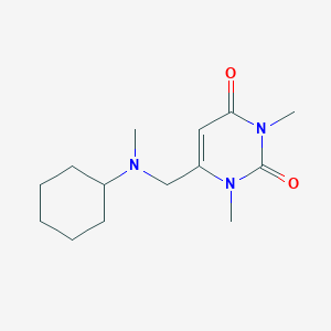 molecular formula C14H23N3O2 B7456963 6-[[Cyclohexyl(methyl)amino]methyl]-1,3-dimethylpyrimidine-2,4-dione 