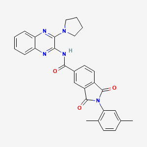 molecular formula C29H25N5O3 B7457001 2-(2,5-dimethylphenyl)-1,3-dioxo-N-(3-pyrrolidin-1-ylquinoxalin-2-yl)isoindole-5-carboxamide 