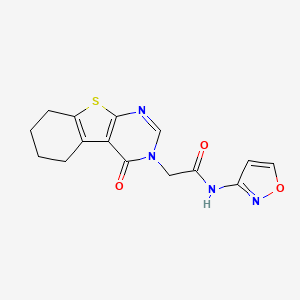 molecular formula C15H14N4O3S B7457002 N-(1,2-oxazol-3-yl)-2-(4-oxo-5,6,7,8-tetrahydro-[1]benzothiolo[2,3-d]pyrimidin-3-yl)acetamide 