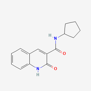 molecular formula C15H16N2O2 B7457017 N-cyclopentyl-2-oxo-1H-quinoline-3-carboxamide 