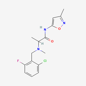 molecular formula C15H17ClFN3O2 B7457058 2-[(2-chloro-6-fluorophenyl)methyl-methylamino]-N-(3-methyl-1,2-oxazol-5-yl)propanamide 