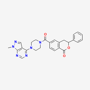 molecular formula C26H24N6O3 B7457072 6-[4-(1-Methylpyrazolo[3,4-d]pyrimidin-4-yl)piperazine-1-carbonyl]-3-phenyl-3,4-dihydroisochromen-1-one 
