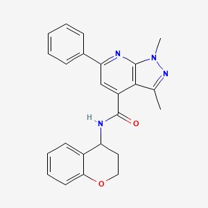 molecular formula C24H22N4O2 B7457094 N-(3,4-dihydro-2H-chromen-4-yl)-1,3-dimethyl-6-phenylpyrazolo[3,4-b]pyridine-4-carboxamide 