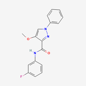 molecular formula C17H14FN3O2 B7457113 N-(3-fluorophenyl)-4-methoxy-1-phenylpyrazole-3-carboxamide 