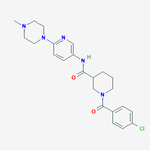 molecular formula C23H28ClN5O2 B7457147 1-(4-chlorobenzoyl)-N-[6-(4-methylpiperazin-1-yl)pyridin-3-yl]piperidine-3-carboxamide 