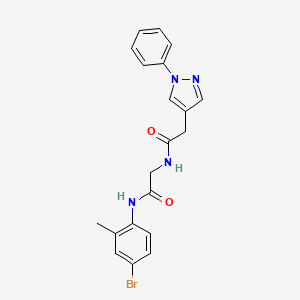 molecular formula C20H19BrN4O2 B7457163 N-[2-(4-bromo-2-methylanilino)-2-oxoethyl]-2-(1-phenylpyrazol-4-yl)acetamide 