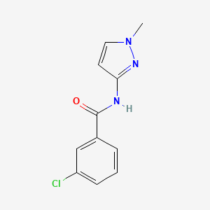 molecular formula C11H10ClN3O B7457183 3-chloro-N-(1-methylpyrazol-3-yl)benzamide 