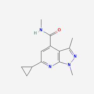 molecular formula C13H16N4O B7457214 6-cyclopropyl-N,1,3-trimethylpyrazolo[3,4-b]pyridine-4-carboxamide 