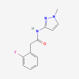 molecular formula C12H12FN3O B7457232 2-(2-fluorophenyl)-N-(1-methylpyrazol-3-yl)acetamide 