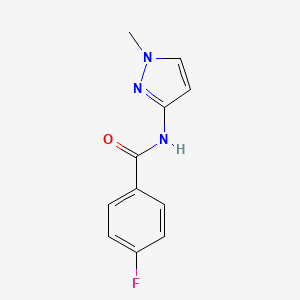 molecular formula C11H10FN3O B7457267 4-fluoro-N-(1-methylpyrazol-3-yl)benzamide 