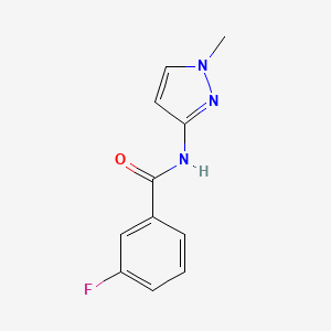molecular formula C11H10FN3O B7457276 3-fluoro-N-(1-methylpyrazol-3-yl)benzamide 