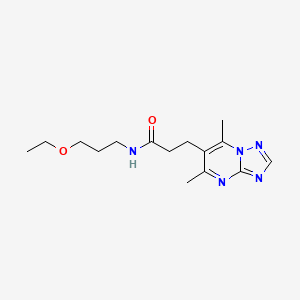 molecular formula C15H23N5O2 B7457329 3-(5,7-dimethyl-[1,2,4]triazolo[1,5-a]pyrimidin-6-yl)-N-(3-ethoxypropyl)propanamide 