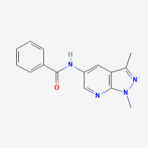 molecular formula C15H14N4O B7457344 N-(1,3-dimethylpyrazolo[3,4-b]pyridin-5-yl)benzamide 
