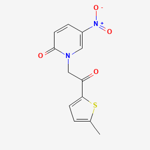 molecular formula C12H10N2O4S B7457353 1-[2-(5-Methylthiophen-2-yl)-2-oxoethyl]-5-nitropyridin-2-one 