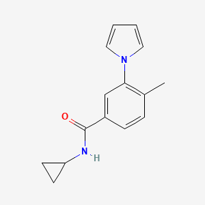molecular formula C15H16N2O B7457371 N-cyclopropyl-4-methyl-3-pyrrol-1-ylbenzamide 