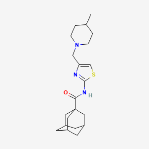 molecular formula C21H31N3OS B7457372 N-[4-[(4-methylpiperidin-1-yl)methyl]-1,3-thiazol-2-yl]adamantane-1-carboxamide 