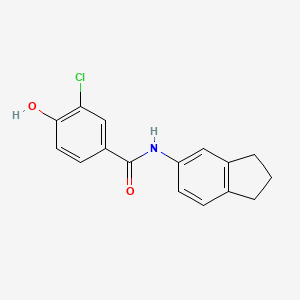 molecular formula C16H14ClNO2 B7457373 3-chloro-N-(2,3-dihydro-1H-inden-5-yl)-4-hydroxybenzamide 