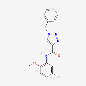 molecular formula C17H15ClN4O2 B7457389 1-benzyl-N-(5-chloro-2-methoxyphenyl)triazole-4-carboxamide 